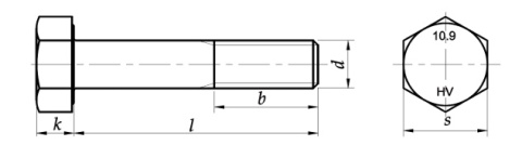 M24x80 Śruby ocynk ogniowy kl.10.9 14399 DIN6914