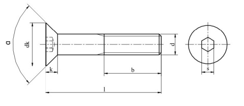 M8x35 Śruby imbusowe kl.10.9 DIN 7991 PG cz 5szt