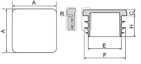 Zaślepka profila szara 20x20 mm kwadrat 100szt. Zaślepka profila szara 20x20 mm kwadrat 100szt.