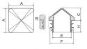 Zaślepka profila koperta 80x80 mm czarna kwadrat 5szt.