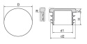 Zaślepka profila szara fi 65 okrągła 1szt.