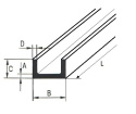 Ceownik aluminiowy 40x20x2 długość 1500mm (150cm)