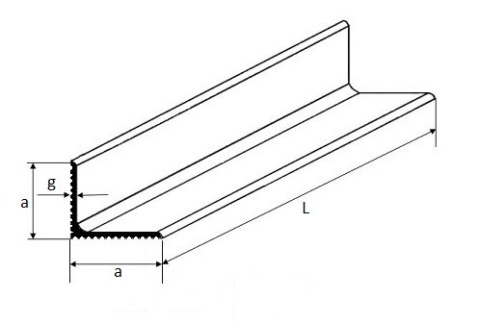 Kątownik aluminiowy ryflowany 35x35x3 dł. 2000mm Kątownik aluminiowy ryflowany 35x35x3 dł. 2000mm