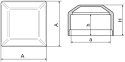 Nasadka zewnętrzna kwadratowa 100x100 1szt czarna