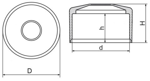 Nasadka zewnętrzna okrągła fi 1 1/4" 2szt cz Nasadka zewnętrzna okrągła fi 1 1/4" 2szt cz