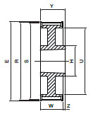 Koło pasowe zębate HDB72-8M30 SIT Koło pasowe zębate HDB72-8M30 SIT