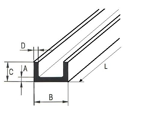 Ceownik aluminiowy 20x10x2 długość 2000mm (200cm)