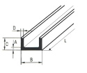 Ceownik aluminiowy 9x14x1,5 długość 1000mm (100cm)