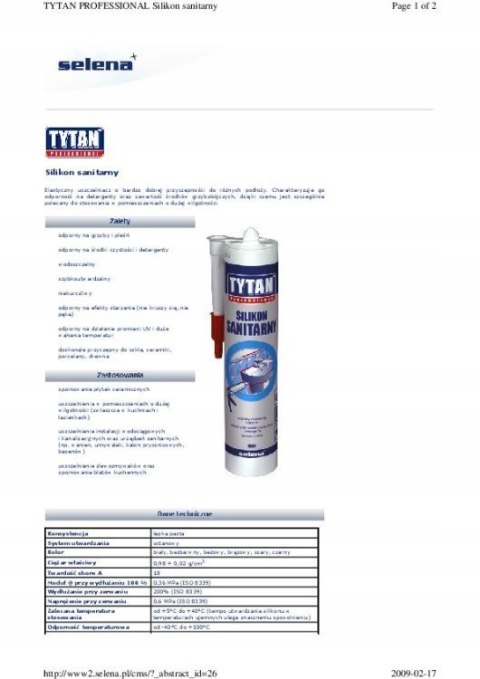 SILIKON SANITARNY TYTAN 280ML BRĄZOWY SILIKON SANITARNY TYTAN 280ML BRĄZOWY