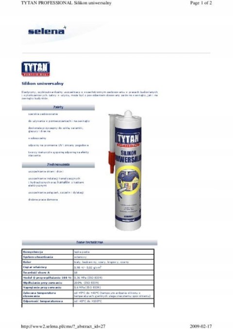 SILIKON UNIWERSALNY TYTAN 280ML BEZBARWNY SILIKON UNIWERSALNY TYTAN 280ML BEZBARWNY