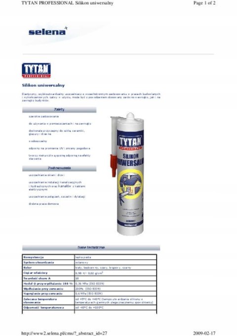 SILIKON UNIWERSALNY TYTAN 280ML BIAŁY