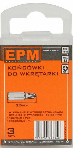 GROT, BIT, KOŃCÓWKA DO WKRĘTARKI 25MM 3SZT. PZ1 GROT, BIT, KOŃCÓWKA DO WKRĘTARKI 25MM 3SZT. PZ1
