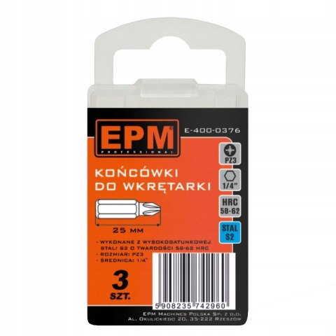 GROT, BIT, KOŃCÓWKA DO WKRĘTARKI 25MM 3SZT. PZ3 GROT, BIT, KOŃCÓWKA DO WKRĘTARKI 25MM 3SZT. PZ3