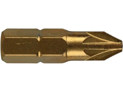 GROT TYPU POZIDRIV TIN-TYTANOWY 1/4' 25MM KOMPLET 10 SZT PZ2