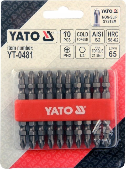 GROTY DWUSTRONNE, BIT, KOŃCÓWKA PH2 65MM ZESTAW 10-SZTUKOWY GROTY DWUSTRONNE, BIT, KOŃCÓWKA PH2 65MM ZESTAW 10-SZTUKOWY