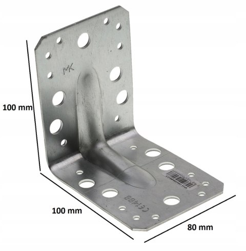 ŁĄCZNIK BUDOWLANY Z PRZETŁOCZENIEM 100*100*80*2.5MM ŁĄCZNIK BUDOWLANY Z PRZETŁOCZENIEM 100*100*80*2.5MM