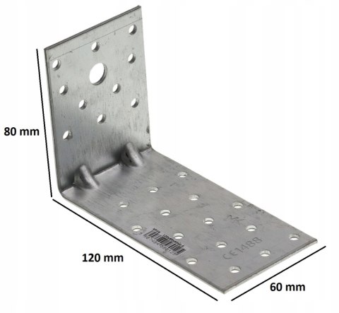 ŁĄCZNIK BUDOWLANY Z PRZETŁOCZENIEM 120*80*60*2.5MM ŁĄCZNIK BUDOWLANY Z PRZETŁOCZENIEM 120*80*60*2.5MM