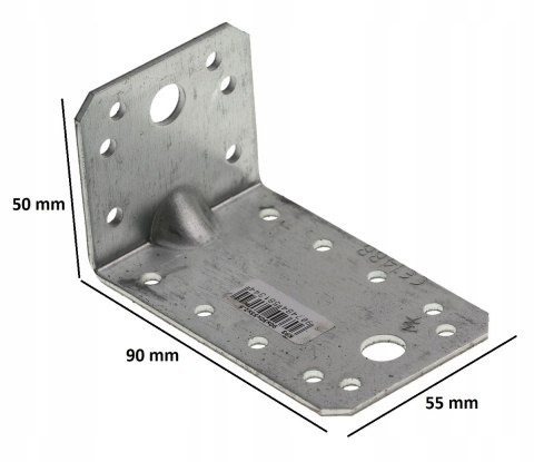 ŁĄCZNIK BUDOWLANY Z PRZETŁOCZENIEM 90*50*55*2.5MM ŁĄCZNIK BUDOWLANY Z PRZETŁOCZENIEM 90*50*55*2.5MM