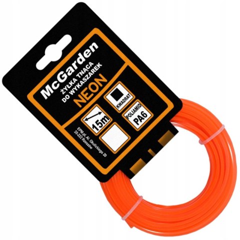 ŻYŁKA DO WYKASZARKI KWADRAT NEON 2,7MM 15M ŻYŁKA DO WYKASZARKI KWADRAT NEON 2,7MM 15M