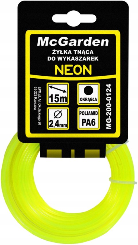ŻYŁKA DO WYKASZARKI OKRĄGŁA NEON 2,0MM 15M ŻYŁKA DO WYKASZARKI OKRĄGŁA NEON 2,0MM 15M