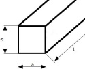 Pręt kwadratowy aluminiowy 25x25 dł. 1000mm Pręt kwadratowy aluminiowy 25x25 dł. 1000mm