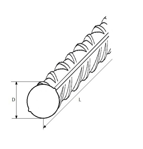 Pręt okrągły stalowy żebrowany fi 12mm 2000mm Pręt okrągły stalowy żebrowany fi 12mm 2000mm