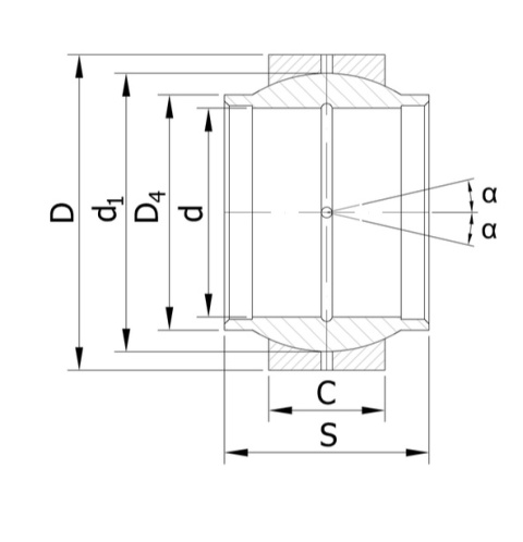Łożysko kuliste GE-032 LO (32x52x32)