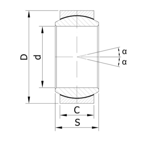 Łożysko kuliste GE-020 UK-N (20x35x16) stal nierdzewna AISI 440