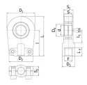 Ucho siłownika PR 25U-UK-N stal nierdzewna AISI 316