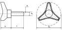 Rękojeści trójkątne gwiazdowe DIN 57021 L M10x30