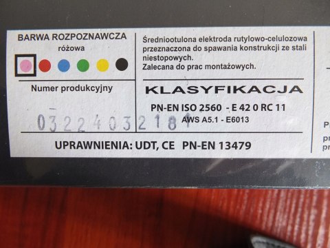 ELEKTRODA RUTYLOWA BES 1.460R 2.5*350MM 4KG ELEKTRODA RUTYLOWA BES 1.460R 2.5*350MM 4KG