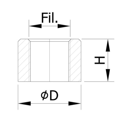 Nabka G 1/2” BOR112-N stal nierdzewna AISI 316 Nabka G 1/2” BOR112-N stal nierdzewna AISI 316