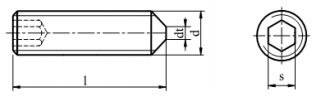 M10x20 Wkręt dociskowy nierdzewny DIN 914 2szt. M10x20 Wkręt dociskowy nierdzewny DIN 914 2szt.
