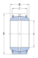 ŁOŻYSKO PRZEGUBOWE ŚLIZGOWE GE 140 2RS 140x210x90