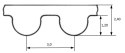 Pasek pas zębaty 3M 246 szeroki 8mm Optibelt