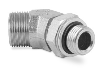 Przyłączka kolankowa 45° z przeciwnakrętką 1/4”BSP 3/8"BSP 3950-04-06 (305604)