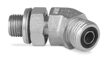 Przyłączka kolankowa 45° z przeciwnakrętką 1/8” BSP-9/16” ORFS 6260-02-06