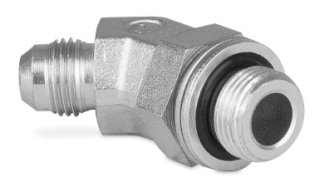 Przyłączka kolankowa z przeciwnakrętką 45° 3/8” BSP-3/4” JIC 5235-06-08
