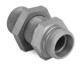 Korpus złączki prostej grodziowej z przeciwnakrętką M22x1,5 15L 7020-15L-1NI