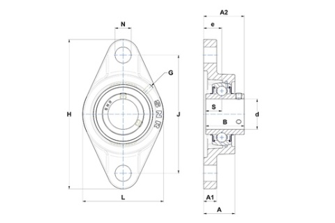 Zespół z oprawą żeliwną UCFL205T20 SNR