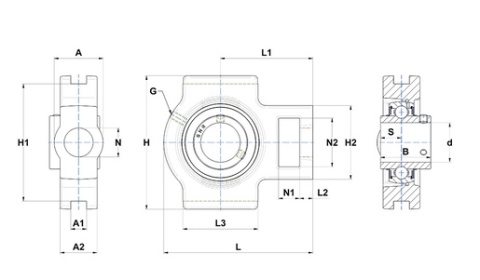 Zespół z oprawą żeliwną UCT208T20 SNR
