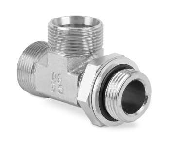 Przyłączka trójnikowa nastawna niesymetryczna z przeciwnakrętką BSP 1" 28L M36x2 7610-28LR-1 (106711.1) Przyłączka trójnikowa nastawna niesymetryczna z przeciwnakrętką BSP 1" 28L M36x2 7610-28LR-1 (106711.1)
