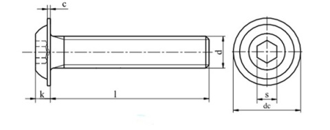 M8x35 Śruby z łbem podkładkowym ISO 7380 cz.200szt