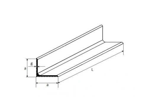 Kątownik aluminiowy ryflowany 30x30x2,5 dł. 2000mm