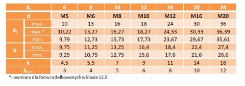 M10/12x100 Śruba pasowana łeb walcowy ISO 7379 1sz